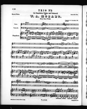 Trio No. 5 für Pianoforte, Violine, und Violoncell Trio No. 5 für Pianoforte, Violine, und Violoncell