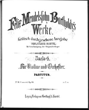 Konzert für die Violine mit Begleitung des Orchesters, Op. 64, E Minor Konzert für die Violine mit Begleitung des Orchesters, Op. 64, E Minor
