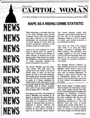 Capitol: Woman, vol. 1 no. 9, January 1974 Capitol: Woman, vol. 1 no. 9, January 1974
