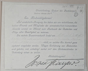 Charlottenburg, Datum des Poststempels Charlottenburg, Datum des Poststempels