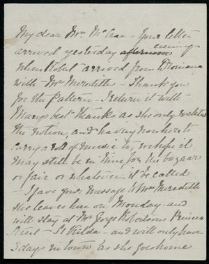 Letter from Edith Anderson to Georgiana McCrae, undated Letter from Edith Anderson to Georgiana McCrae, undated
