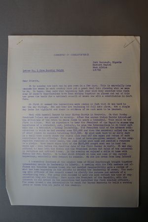 Letter from Dorothy Height to Committee of Correspondence, April 2, 1960 Letter from Dorothy Height to Committee of Correspondence, April 2, 1960