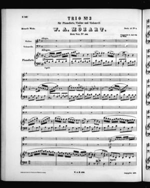 Trio No. 3 für Pianoforte, Violine, und Violoncell Trio No. 3 für Pianoforte, Violine, und Violoncell