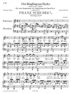 Der Jüngling am Bache.Gedicht von Fr. v. Schiller., D. 638a, D. 638/Op. 87, C Minor Der Jüngling am Bache.Gedicht von Fr. v. Schiller., D. 638a, D. 638/Op. 87, C Minor