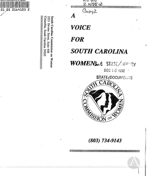 A Voice for South Carolina Women A Voice for South Carolina Women