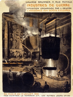 1918 poster titled: War industries. Exhibition organized by charity. Aid to the disabled. 1918 poster titled: War industries. Exhibition organized by charity. Aid to the disabled.