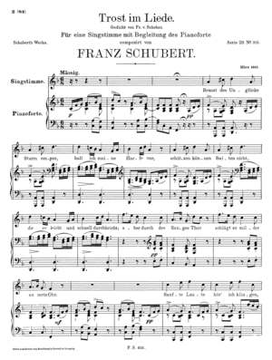 Trost Im Liede Gedicht Von Fr V Schober Alexander Street A