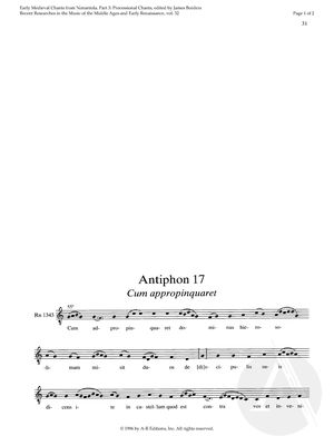 Antiphon 17: Cum appropinquaret Antiphon 17: Cum appropinquaret
