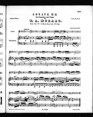 Sonate No. 21 für Pianoforte und Violine Sonate No. 21 für Pianoforte und Violine