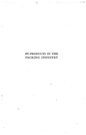 By-products in the Packing Industry By-products in the Packing Industry