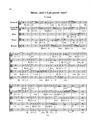 Missa Qual è il più grand' amor, Op. 76 Missa Qual è il più grand' amor, Op. 76