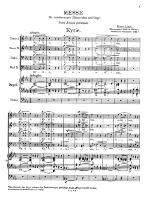 Missa choralis (Organo concinente), R.486, C Major Missa choralis (Organo concinente), R.486, C Major