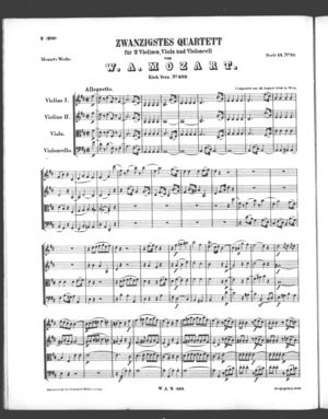 Zwanzigstes Quartett Zwanzigstes Quartett