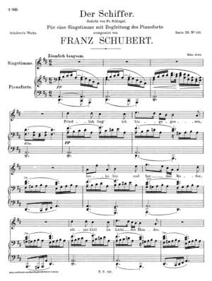 Der Schiffer. Gedicht von. Joh. Mayrhofer Der Schiffer. Gedicht von. Joh. Mayrhofer