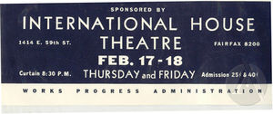 Poster for the International House Theatre Poster for the International House Theatre