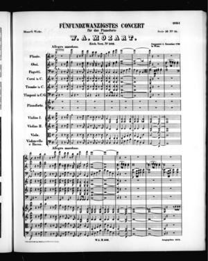 Fünfundzwanzigstes Concert für das Pianoforte Fünfundzwanzigstes Concert für das Pianoforte