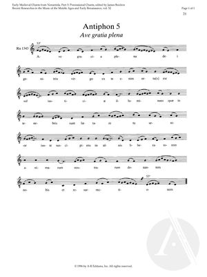 Antiphon 5: Ave gratia plena Antiphon 5: Ave gratia plena