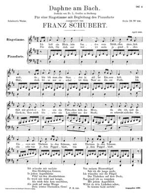 Daphne am Bach. Gedicht von Fr. L. Grafen zu Stolberg, D. 411, D Major Daphne am Bach. Gedicht von Fr. L. Grafen zu Stolberg, D. 411, D Major