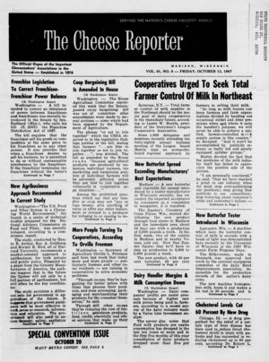 Cheese Reporter, Vol. 91, No. 8, Friday, October 13, 1967 Cheese Reporter, Vol. 91, No. 8, Friday, October 13, 1967