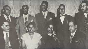 Photo from the 75th Jubilee Anniversary of Jackson State College, Jackson, Mississippi, October 19-24, 1952. Back row: Arna Bontemps, Melvin B. Tolson, Jacob Redick, Owen Dodson, Robert Hayden; front row: Sterling Brown, Zora Neale Hurston, Margaret Walker, Langston Hughes Photo from the 75th Jubilee Anniversary of Jackson State College, Jackson, Mississippi, October 19-24, 1952. Back row: Arna Bontemps, Melvin B. Tolson, Jacob Redick, Owen Dodson, Robert Hayden; front row: Sterling Brown, Zora Neale Hurston, Margaret Walker, Langston Hughes