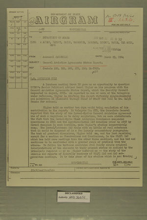 Airgram from AmConsul Jerusalem to Department of State, March 23, 1964 Airgram from AmConsul Jerusalem to Department of State, March 23, 1964