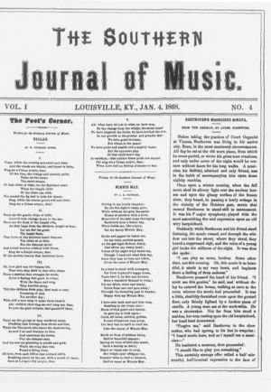The Southern Journal of Music, Vol. 1, no. 4, January 4, 1868 The Southern Journal of Music, Vol. 1, no. 4, January 4, 1868