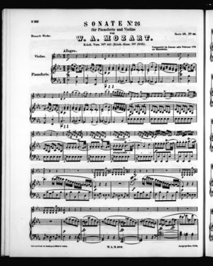 Sonate No. 26 für Pianoforte und Violine Sonate No. 26 für Pianoforte und Violine