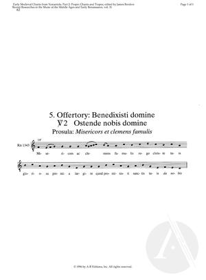5. Offertory: Benedixisti domine, V2: Ostende nobis domine, Prosula: Misericors et clemens famulis 5. Offertory: Benedixisti domine, V2: Ostende nobis domine, Prosula: Misericors et clemens famulis