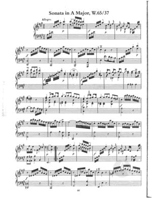 Sonata in A Major, W.65/37 (H174), A Major Sonata in A Major, W.65/37 (H174), A Major
