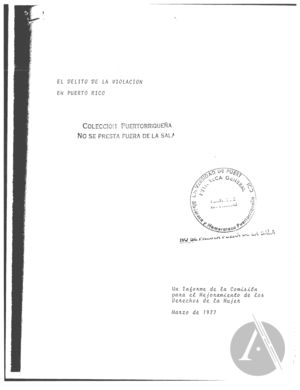 El Delito de la Violacion en Puerto Rico El Delito de la Violacion en Puerto Rico