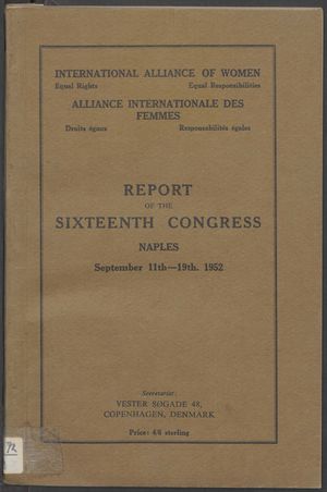 Report of the 16th Congress, IAW Report of the 16th Congress, IAW