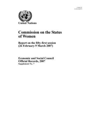 Report on the 51st Session, New York, 26 February-9 March 2007 Report on the 51st Session, New York, 26 February-9 March 2007