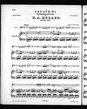 Sonate No. 5 für Pianoforte und Violine, K. 10, B Flat Major Sonate No. 5 für Pianoforte und Violine, K. 10, B Flat Major