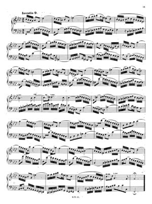 Inventio 9 in f, BWV 780 Inventio 9 in f, BWV 780