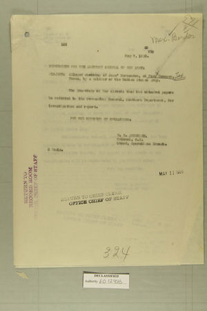 Alleged Shooting of Jose Hernandez, at Fort Hancock, Texas, by a Soldier of the United States Army, May 7, 1920 Alleged Shooting of Jose Hernandez, at Fort Hancock, Texas, by a Soldier of the United States Army, May 7, 1920
