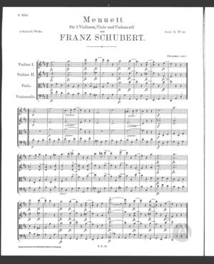Menuette, D. 86, D Major Menuette, D. 86, D Major
