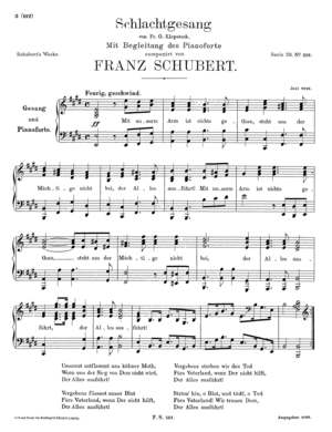 Schlachtgesang von Fr. G. Klopstock, D443, E Major Schlachtgesang von Fr. G. Klopstock, D443, E Major