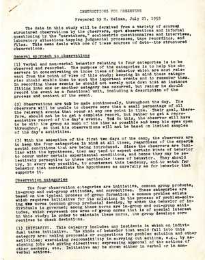 Instructions for Observers Instructions for Observers