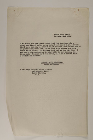Deposition of F. M. Hightower, September 23, 1918 Deposition of F. M. Hightower, September 23, 1918