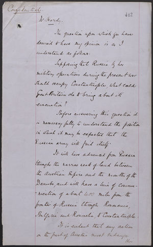 Confidential from J. L. A. Simmons to Mr. Hardy, July 26, 1877 Confidential from J. L. A. Simmons to Mr. Hardy, July 26, 1877