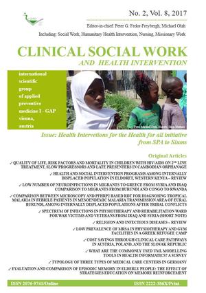 Clinical Social Work and Health Intervention, No. 2, Vol. 8, 2017, Clinical Social Work, No. 2, Vol. 8, 2017 Clinical Social Work and Health Intervention, No. 2, Vol. 8, 2017, Clinical Social Work, No. 2, Vol. 8, 2017