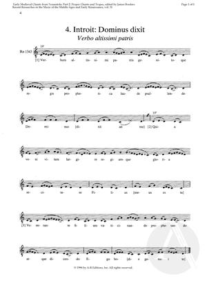 4. Introit: Dominus dixit; Verbo altissimi patris 4. Introit: Dominus dixit; Verbo altissimi patris