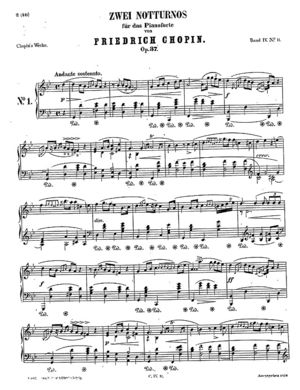 Nocturne op.37 no.1, B.119, Op. 37/1, G Minor Nocturne op.37 no.1, B.119, Op. 37/1, G Minor