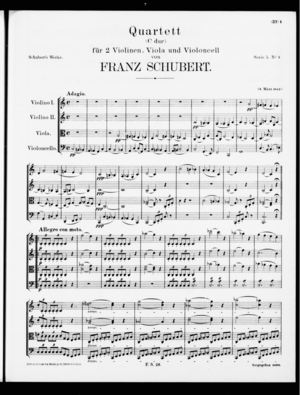 Quartett, D. 46, C Major Quartett, D. 46, C Major