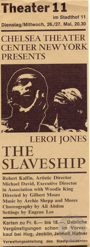 Flyer for the play <i>The Slaveship</i> by LeRoi Jones Flyer for the play <i>The Slaveship</i> by LeRoi Jones