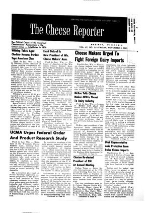 The Cheese Reporter, Vol. 87, No. 11, Friday, November 8, 1963 The Cheese Reporter, Vol. 87, No. 11, Friday, November 8, 1963