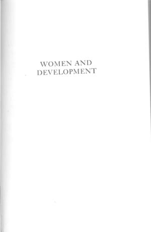 Women and Development: The Sexual Division of Labour in Rural Societies Women and Development: The Sexual Division of Labour in Rural Societies