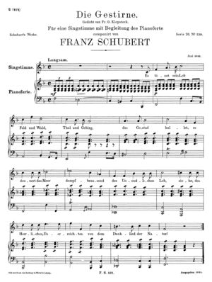 Die Gestirne. Geidicht von Fr. G. Klopstock, D. 444, F Major Die Gestirne. Geidicht von Fr. G. Klopstock, D. 444, F Major
