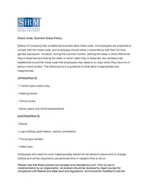 Dress Code Summer Dress Policy Alexander Street A Proquest Company