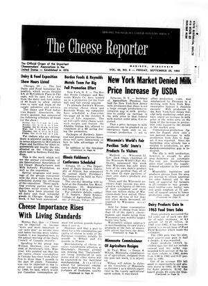 Cheese Reporter, Vol. 88, No. 5, Friday, September 25, 1964 Cheese Reporter, Vol. 88, No. 5, Friday, September 25, 1964